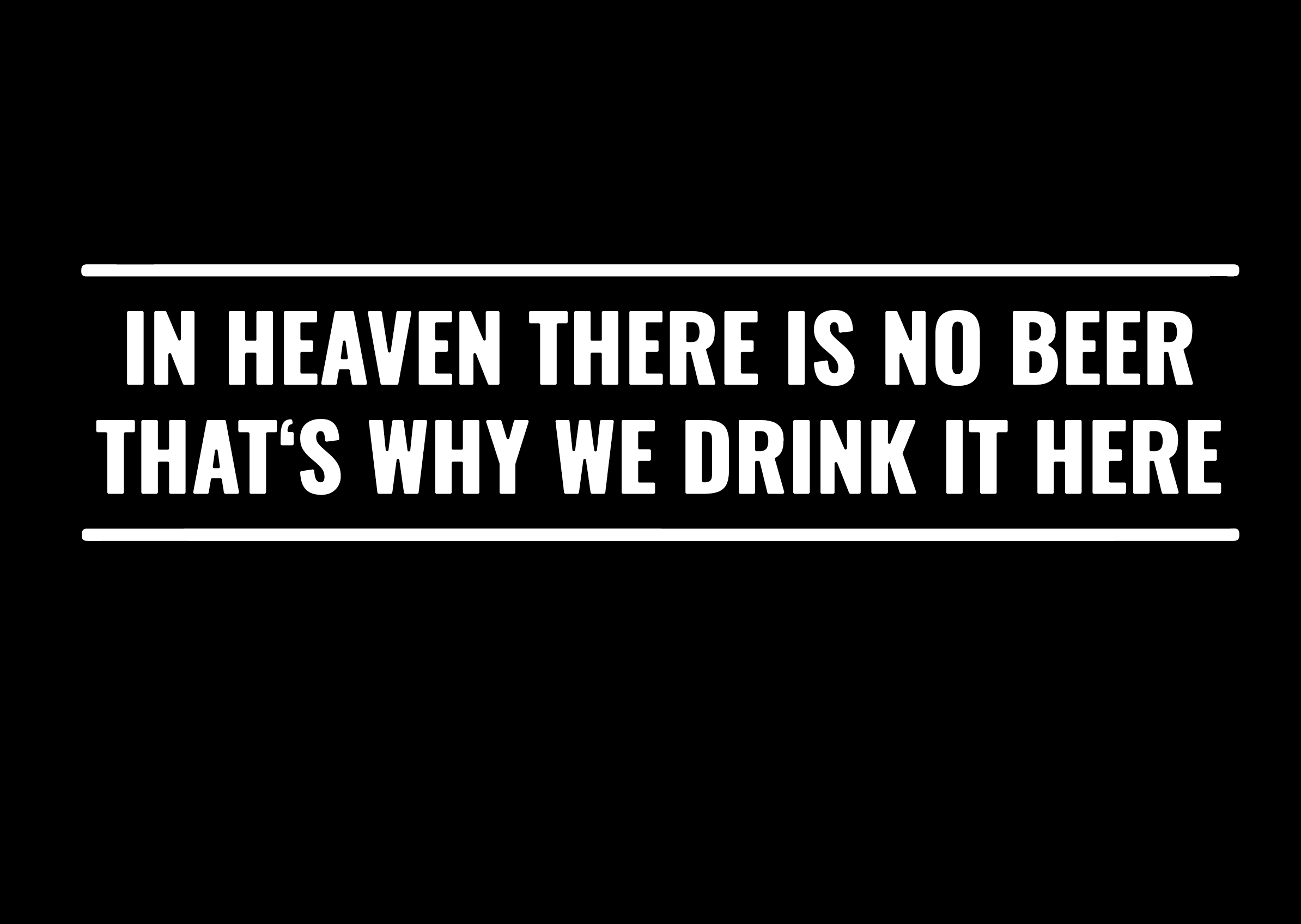 In heaven there is no beer that's why we drink it here
